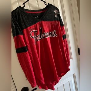 Loose tunic long sleeve Atlanta Falcons shirt, size small.